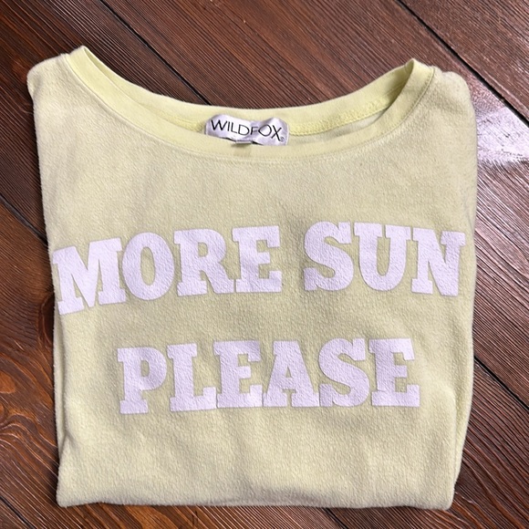 WILDFOX MORE SUN PLEASE Neon Yellow/Green Long Sleeve Top - Picture 1 of 10